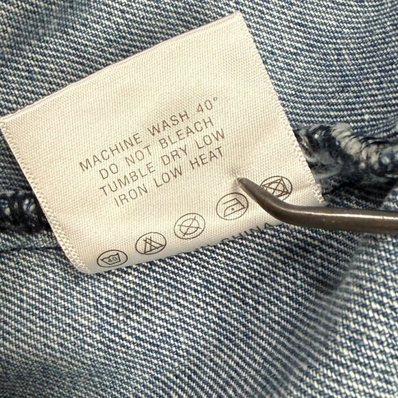 Liquor N Poker Cut and Sew Denim Jacket Colorblock Blue Cotton Size L NWT - Picture 14 of 14